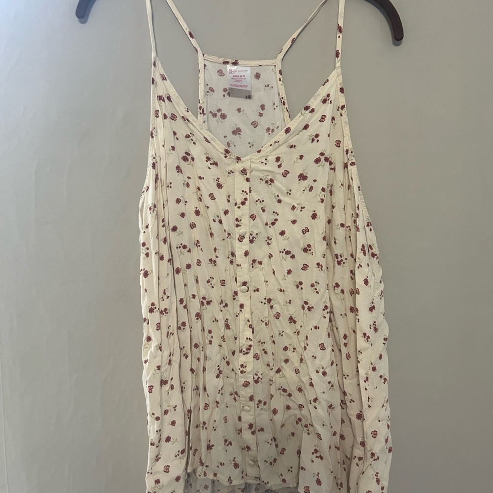 Floral Cream Spaghetti Strap Top